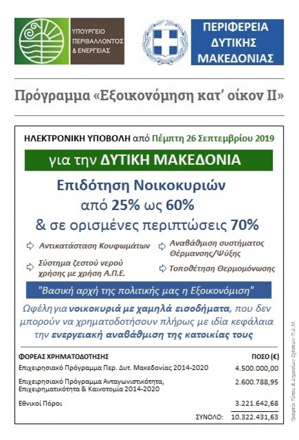 &laquo;&Epsilon;&xi;&omicron;&iota;&kappa;&omicron;&nu;ό&mu;&eta;&sigma;&eta; &kappa;&alpha;&tau;&rsquo; &omicron;ί&kappa;&omicron;&nu; &Iota;&Iota;&raquo;  &Alpha;&pi;&omicron; &tau;&eta;&nu; &Pi;έ&mu;&pi;&tau;&eta; 26/9/2019 &eta; &upsilon;&pi;&omicron;&beta;&omicron;&lambda;ή &alpha;&iota;&tau;ή&sigma;&epsilon;&omega;&nu; &gamma;&iota;&alpha; &tau;&eta; &Delta;&upsilon;&tau;&iota;&kappa;ή &Mu;&alpha;&kappa;&epsilon;&delta;&omicron;&nu;ί&alpha;